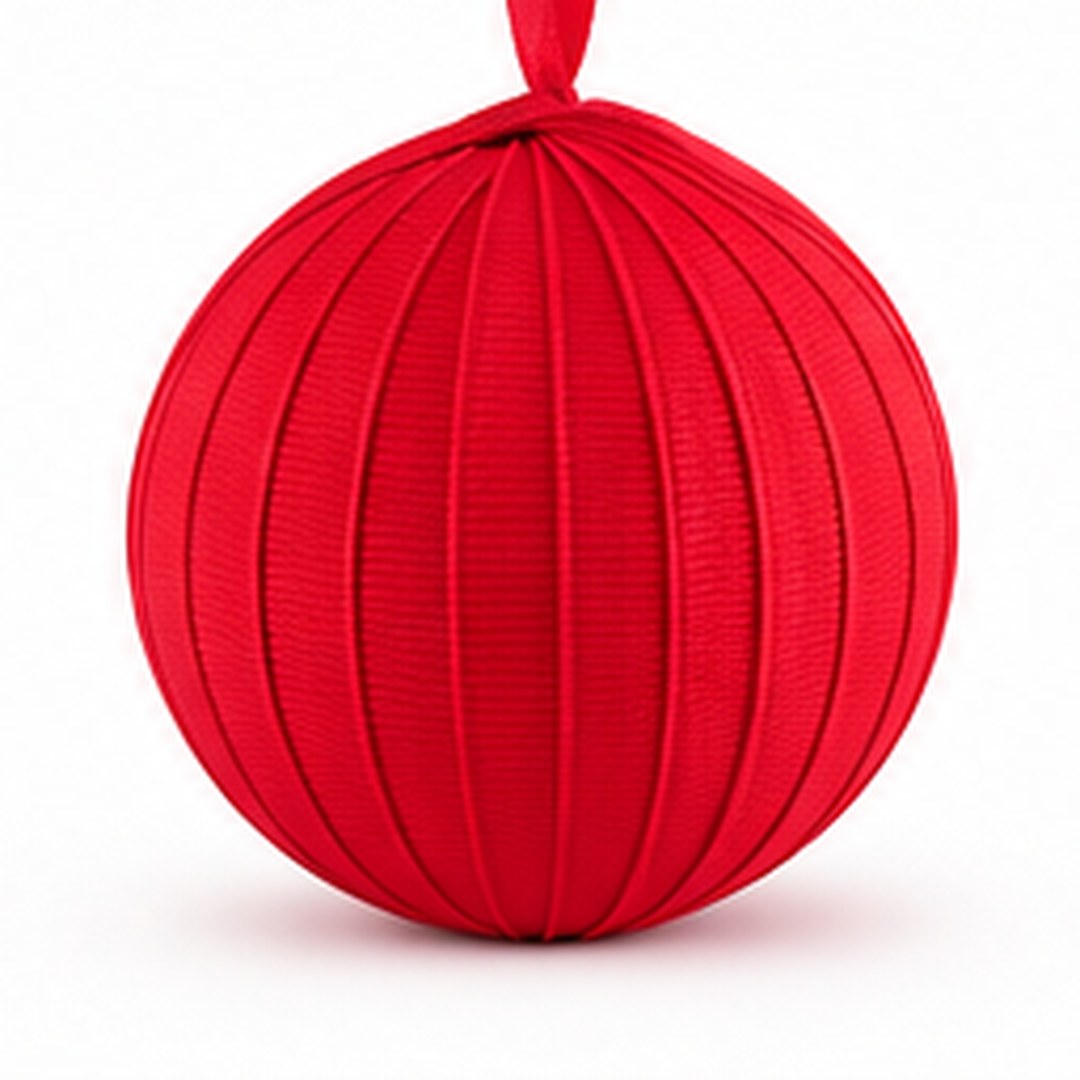 Ribbed Fabric Christmas Bauble – 9 cm – 4 Colors (set of 2)